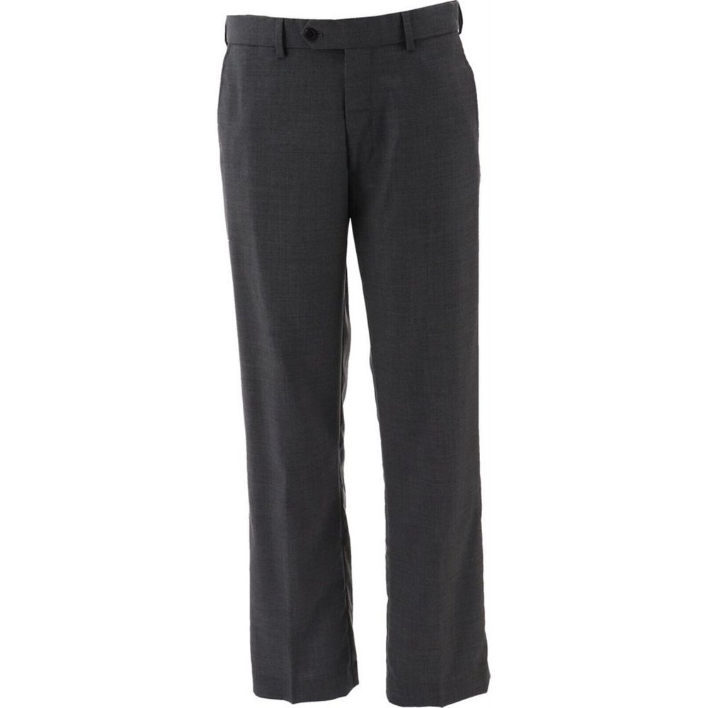 NWT LANDS' END MEN'S COMFORT WAIST WOOL PANTS DARK CHARCOAL (GRAY) 33- UNHEMMED
